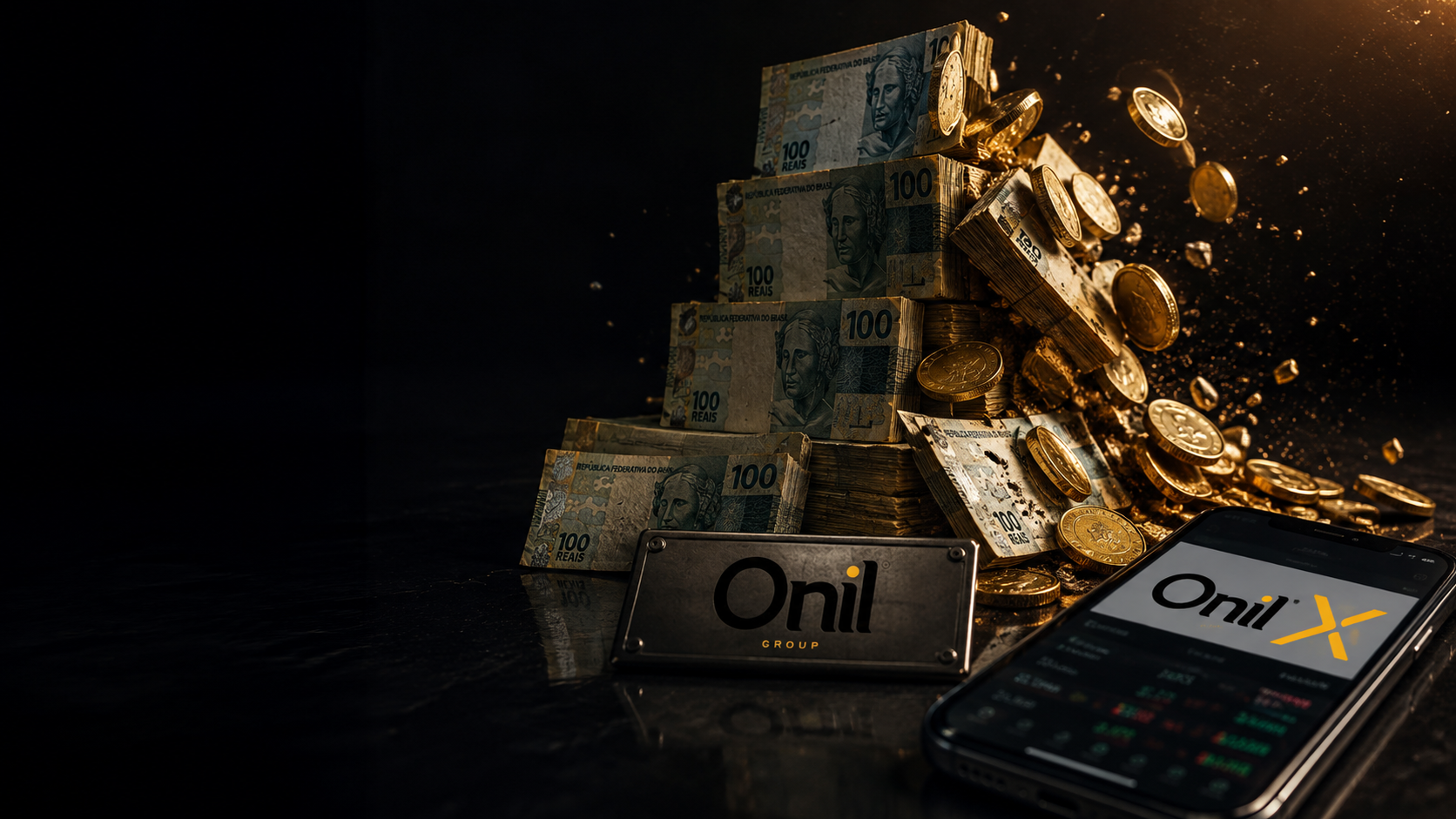 Ilustração conceitual do caso Onil Group e OnilX, investigado pela CVM por suspeita de captação irregular de investidores